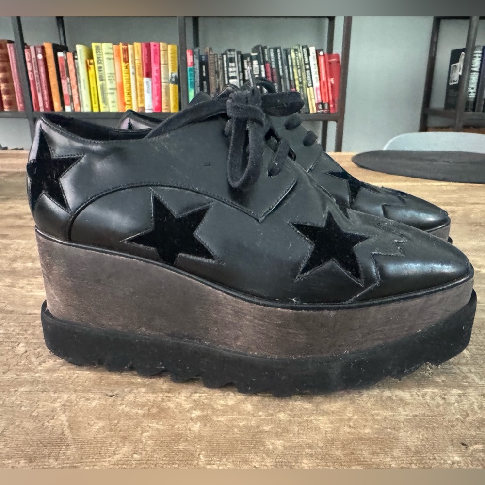 Stella McCartney Black Star Platform Shoes